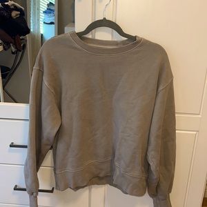 Tan boxy crew mega sweatshirt